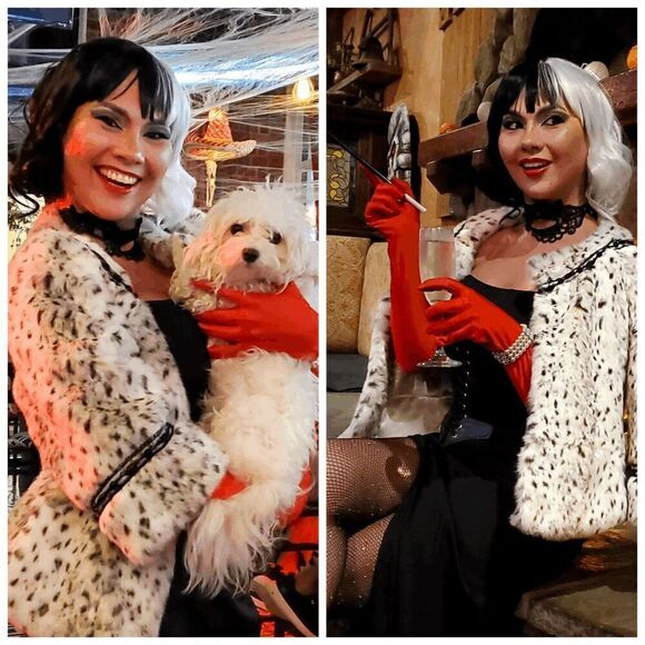 🖤🤍 6PCS Halloween Bundle Cruella Cosplay Costume Party 1920s Accessories Set - Picture 9 of 16